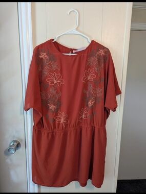 Nicole Richie Collection Rust Red Floral Mini Dress